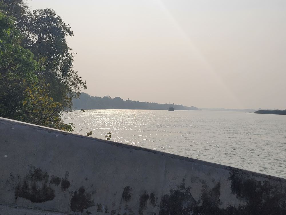 the Ganga in the haze